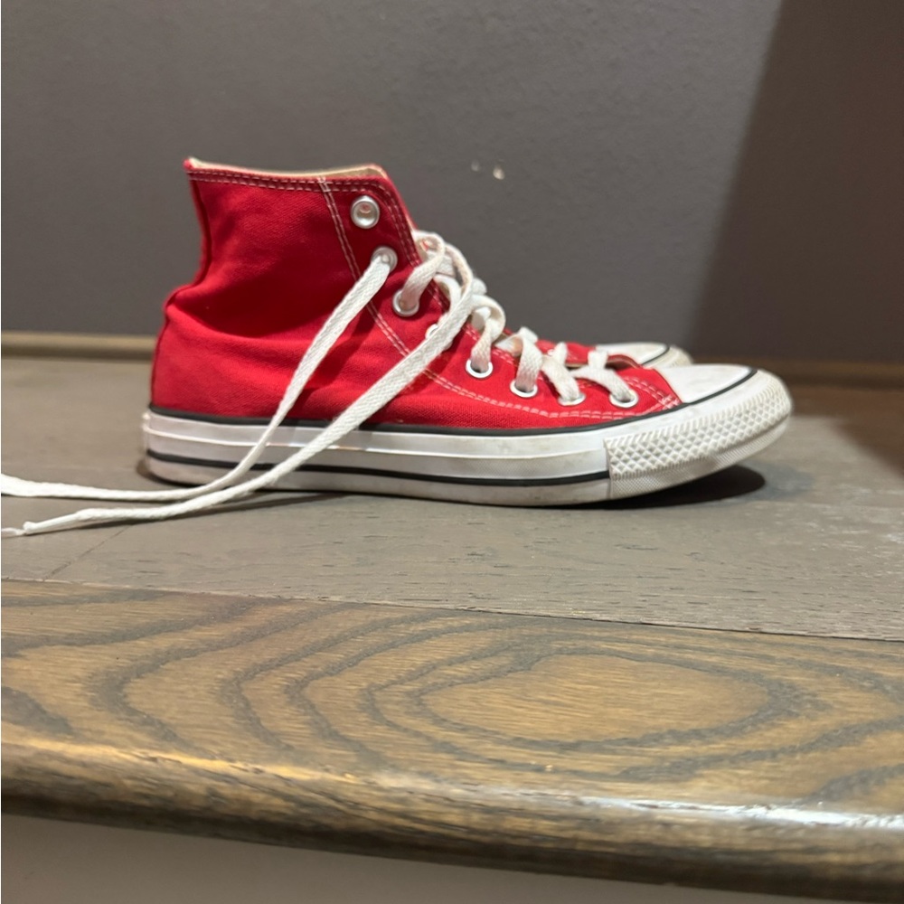 Red High-Top Converse Sneakers